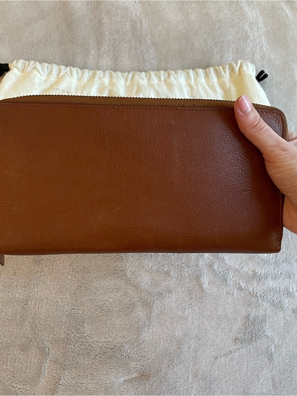 Cole Haan Brown Leather Zip Wallet Passport Holder - Picture 9 of 10